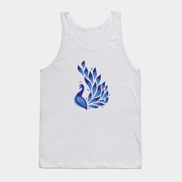 Blue Peacock Tank Top by KC Happy Shop